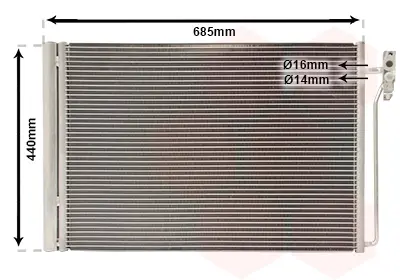 Конденсор кондиціонера RANGE ROVER ALL 02- Van Wezel 02005182