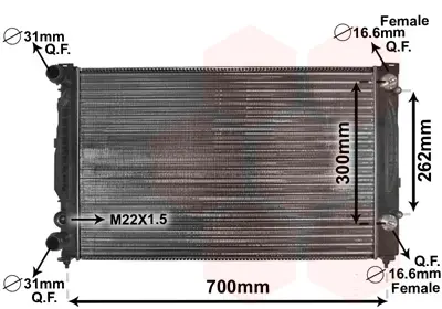 Радіатор охолодження Audi A4/A6/VW Passat 94-05 Van Wezel 03002122