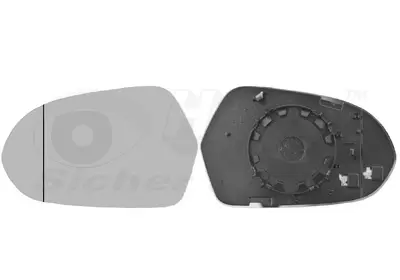 Скло дзеркала (з підігрівом) Audi A6 11-18 (L) Van Wezel 0342837