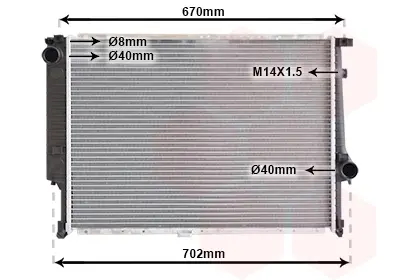 Радіатор охолодження двигуна 530/535/730/735 MT 85-94 Van Wezel 06002102