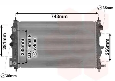 Радіатор охолодження Chevrolet Cruze 2.0 TDCi AT Van Wezel 08002046