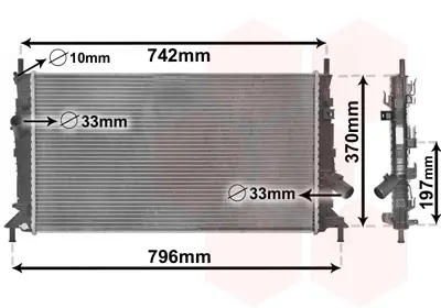Радіатор охолодження двигуна FOCUS/MAZDA3/S40 16/8 03- Van Wezel 18002369