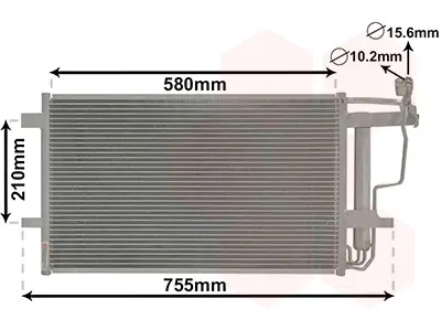 Радіатор кондиціонера (з осушувачем) Mazda 3 1.6-2.0MZR/2.3MPS T 08-14 Van Wezel 27005242