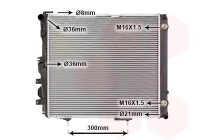 Радіатор охолодження двигуна MB W124 MT/AT + AC 89-96 Van Wezel 30002072