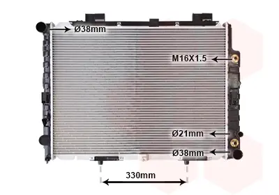 Радіатор охолодження двигуна MBW210 E-KL MT/AT +AC 97- Van Wezel 30002283