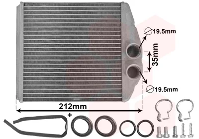 Радіатор пічки Opel Combo/Corsa C 1.0-1.8/1.7CDTI 00- Van Wezel 37006354