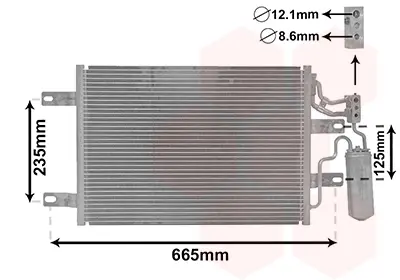 Радіатор кондиціонера (з осушувачем) Opel Meriva A 1.3/1.7 CDTI 03-10 Van Wezel 37015394