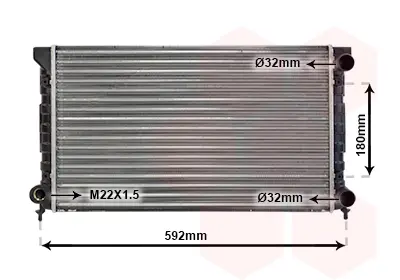 Радіатор охолодження VW PASSAT B3 (88-) 1.6/1.8 -AC Van Wezel 58002071