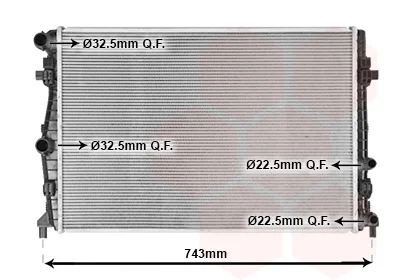 Радіатор охолодження VW Polo 17-/Skoda Kamiq/Scala 1.0 TSI 19- Van Wezel 58012717