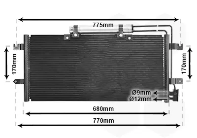 Радіатор кондиціонера (з осушувачем) VW T4 1.9-2.8 TDI 90-03 Van Wezel 58015195