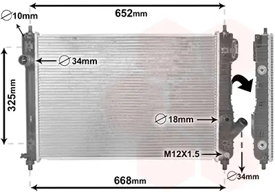 Радіатор охолодження CHEVROLET AVEO (T250, T255) (05-) 1.4 i AT Van Wezel 81002087