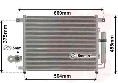 Радіатор кондиціонеру AVEO/KALOS 1,5i MT 02-08 Van Wezel 81005049