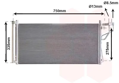 Конденсор кондиціонера GRANDEUR/XG/MAGENTIS 05- Van Wezel 82005184