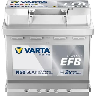 Акумулятор 12В 50Агод./550А (EN) Dynamic EFB START&STOP EFB (R+) 207x175x190 B13 - монтажний фланець 10.5мм (пусковий/efb) VARTA 550500055K262