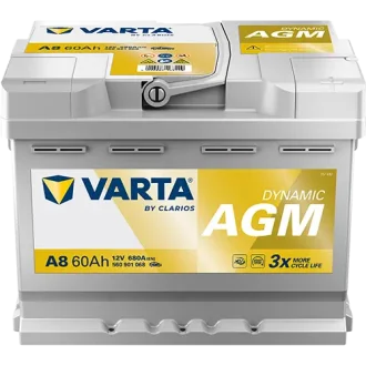 Акумулятор 12В 60Агод./680А (EN) Dynamic AGM START&STOP AGM (R+) 242x175x190 B13 - монтажний фланець 10.5мм VARTA 560901068K262