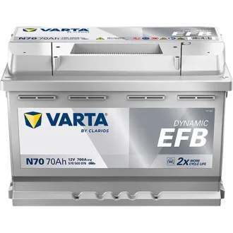 Акумулятор 12В 70Агод./760А (EN) Dynamic EFB START&STOP EFB (R+) 278x175x190 B13 - монтажний фланець 10.5мм VARTA 570500076K262