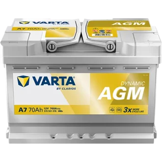 Акумулятор 12В 70Агод./760А (EN) Dynamic AGM START&STOP AGM (R+) 278x175x190 B13 - монтажний фланець 10.5мм VARTA 570901076K262