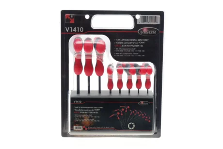 Набір ключів Т-под. Torx T9-T40 VIGOR V1410