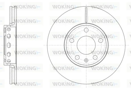 Гальмівний диск перед. Audi 100/A4/A6/Passat B5 90-05 (288x25) Woking D6328.10