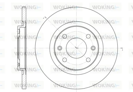 Гальмівний диск пер. Citroen Berlingo,C2,C3,C4 Cactus/Peugeot Partner 96- (266*13) Woking D6536.00