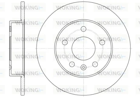 Гальмівний диск зад. Opel Astra G 98- (264x10) Woking D6578.00