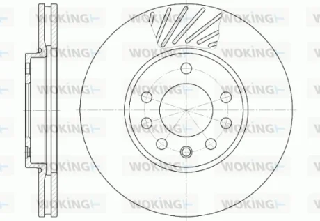 Гальмівний диск пер. OPEL Astra G, H/Zafira 98-/Meriva 03- (280*25) Woking D6584.10