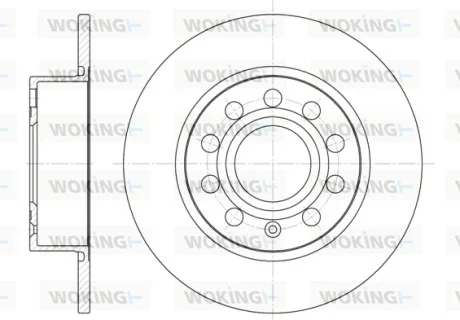 Гальмівний диск задн. A3/Altea/Beetle/Bora/Caddy (04-21) Woking D6649.00
