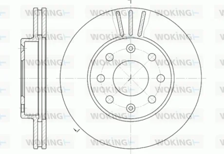 Гальмівний диск перед. Aveo/Kalos/Spark (03-21) Woking D6655.10