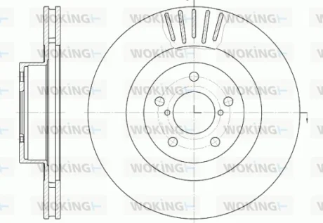 Гальмівний диск пер. SUBARU Forester 02-, Legacy 08-, Impreza, Outback 00- (293*24) Woking D6816.10
