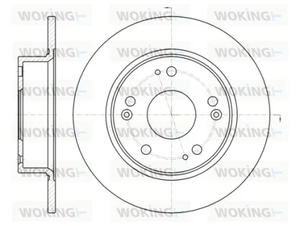 Гальмівний диск зад. Honda Accord 7 03- (260*10) Woking D6984.00