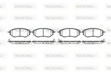 Гальмівні колодки пер. Subaru Legacy IV/Outback 03- (akebono) Woking P10373.02