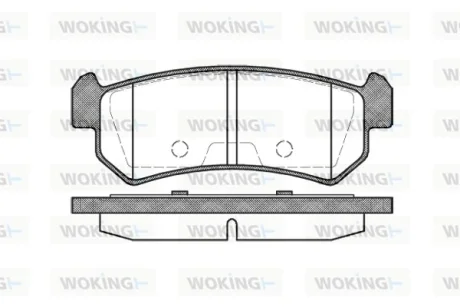 Гальмівні колодки зад. Chevrolet Lacetti 05- (akebono) Woking P11483.00
