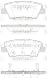 Гальмівні колодки зад. Hyundai i30/i40 11-/Kia Rio 1.4-3.8 12- (akebono) Woking P12623.42