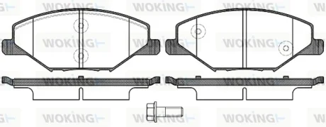 Гальмівні колодки пер. Skoda Fabia II-III 11- /VW Polo 10- (TRW) Woking P14533.00