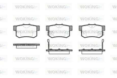 Гальмівні колодки зад. Civic 98-/Accord 90-03 (Akebono) Woking P2253.02