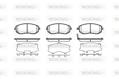 Гальмівні колодки пер. Subaru Impreza 02-/Forester 02- (akebono) Woking P8513.11