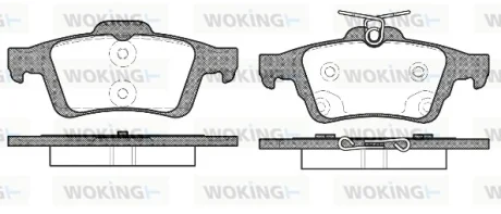 Гальмівні колодки зад. FORD FOCUS/GRAND C-MAX/MAZDA 3/5/ VOLVO C30/C70/V40 Woking P9423.70