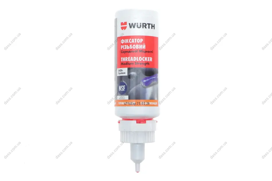 Фіксатор різьби (синій) 50g (від -55°С до +150°С) WURTH 0893243050 (фото 1)
