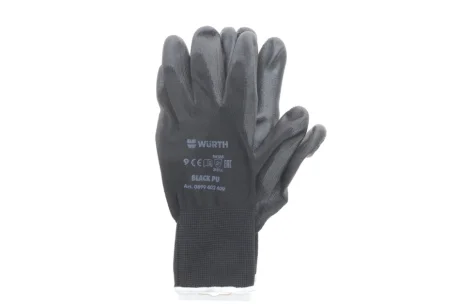 Рукавиці з поліуретановим покриттям (L) Black PU WURTH 0899402409