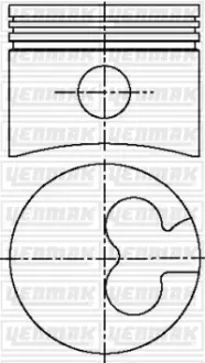 Поршень с кольцами і пальцем (размер отв. 82.50/STD) FORD Escort, Mondeo 1.8TD (RFN / RFK / RVA / RFL / RFA / RFU / RFM / RFS / RF…) YENMAK 31-03777-000