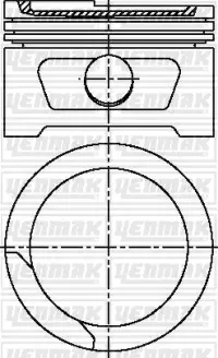 Поршень с кольцами і пальцем (размер отв. 79,25/ +0,25) OPEL ASTRA F 1.6 (4цил.) (C 1,6 NZ, X 16 SZ, X 16 SZR) YENMAK 31-03803-025 (фото 1)