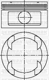 Поршень с кольцами і пальцем (размер отв. 86,00/STD) OPEL Omega B 3.0 (6цл.) (X 30 XE) YENMAK 31-03812-000 (фото 1)