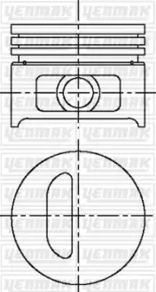 Поршень с кольцами і пальцем (размер отв. 75.8 / STD) RENAULT Clio, 1,2 -98 (4ц.) (E5F A 710 / E7F 708) YENMAK 31-03914-000