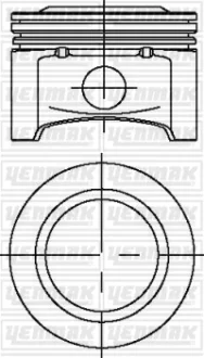 Поршень с кольцами і пальцем OPEL Astra G 1.4 (размер отв. 78.1 / +0.5) (Z1, 4XE) YENMAK 31-04230-050