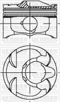 Поршень с кольцами і пальцем (размер отв. 86.5 / +0.5) (A20NHT, A20NFT) (Бензин, 4ц) YENMAK 31-04234-050