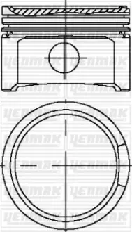 Поршень с кольцами і пальцем (размер отв. 81.01 / STD) VW 1.8T 20V (4цл.) (AMB, APP, ARX, ARY, AUM, AUM, AUQ, AVJ, AWM, AWP, …) YENMAK 31-04299-000 (фото 1)