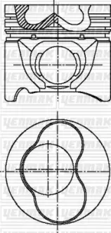 Поршень с кольцами і пальцем (размер отв. 80.01 / +0.5) VW CADDY 1.9TDI (1/2 цил.) (1Z) YENMAK 31-04301-050 (фото 1)