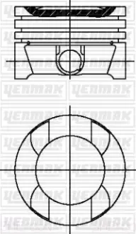 Поршень с кольцами і пальцем (размер отв. 84 / STD) (N20B20 A-B) бензин YENMAK 31-04597-000