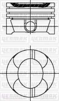 Поршень с кольцами і пальцем (размер отв. 84 / STD) (N20B20 B) YENMAK 31-04598-000