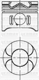 Поршень с кольцами і пальцем (размер отв. 88.00/STD) DB W202/W210/W211 2.2CDI (OM 611/ 960-961-980 EURO 3) Yenmak 31-04696-000